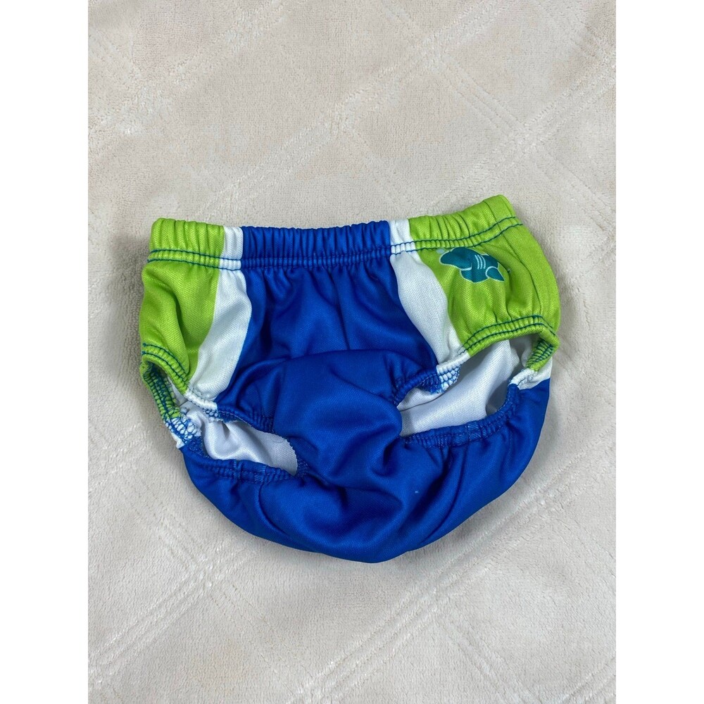 SwimWays Baby Swim Diaper Blue Green 6 Months Reusable